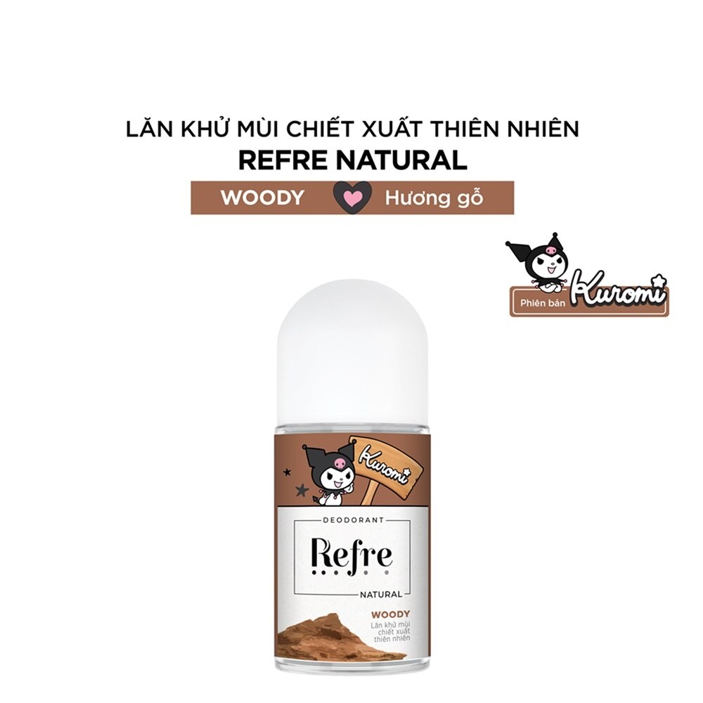 Lăn Khử Mùi Refre Natural Chiết Xuất Thiên Nhiên - Hương Gỗ Woody 40ml