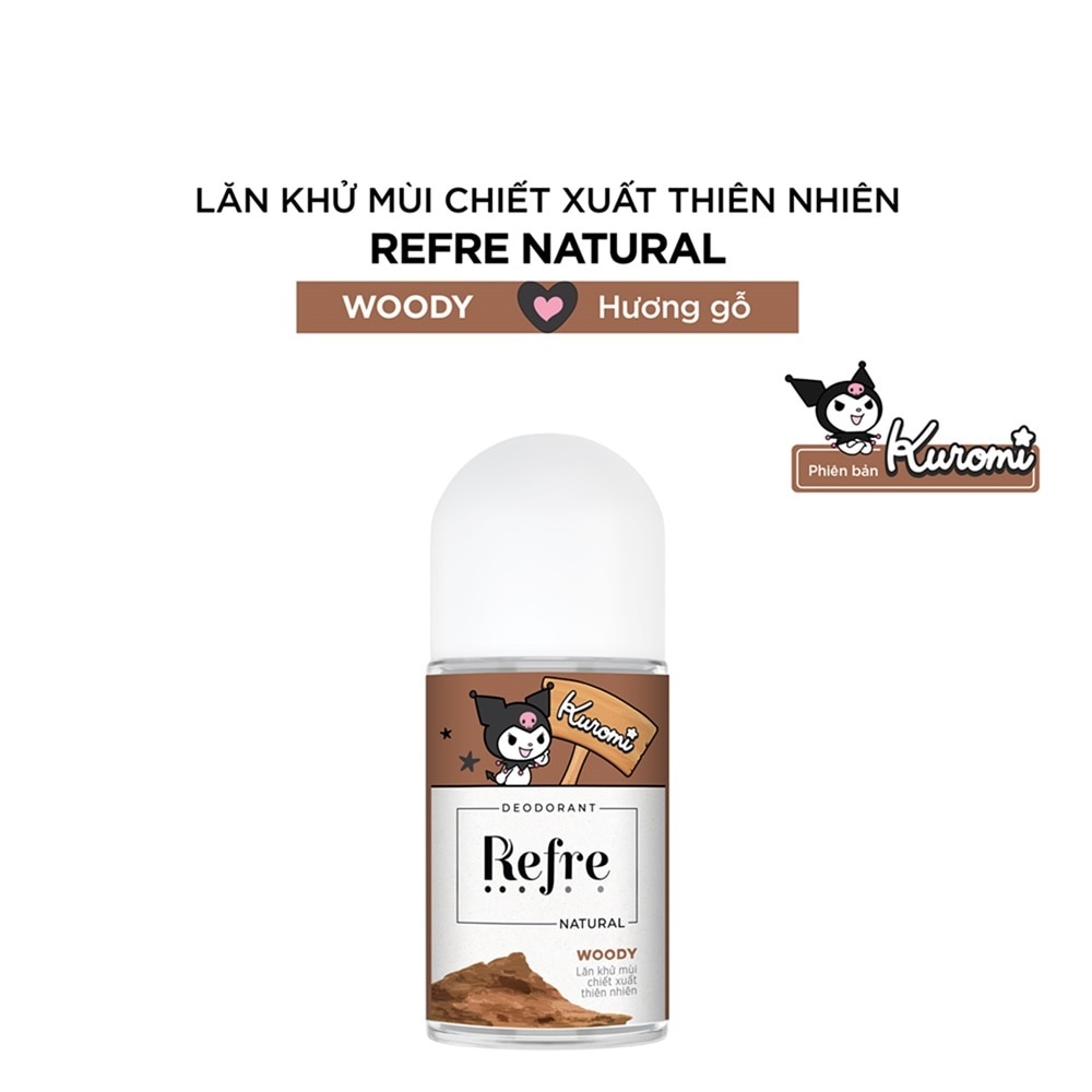 Lăn Khử Mùi Refre Natural Chiết Xuất Thiên Nhiên - Hương Gỗ Woody 40ml