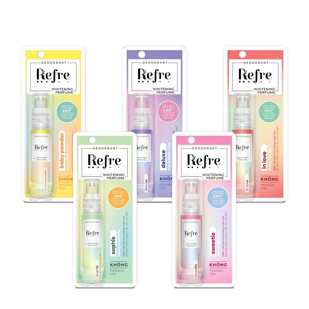 Xịt Khử Mùi Refre Whitening Perfume Nước Hoa - Hương Tình Yêu In Love 30ml