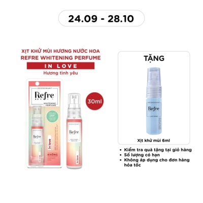 REFRE Xịt Khử Mùi Refre Whitening Perfume Nước Hoa Hương Tình Yêu In Love 30ml image