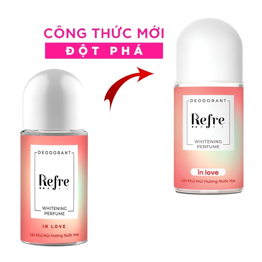 Lăn Khử Mùi Refre Whitening Perfume Nước Hoa - Hương Tình Yêu In Love 40ml