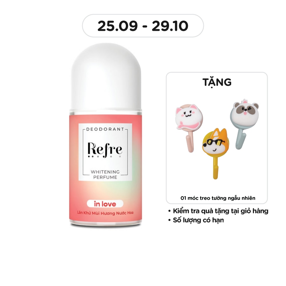 Lăn Khử Mùi Refre Whitening Perfume Nước Hoa - Hương Tình Yêu In Love 40ml