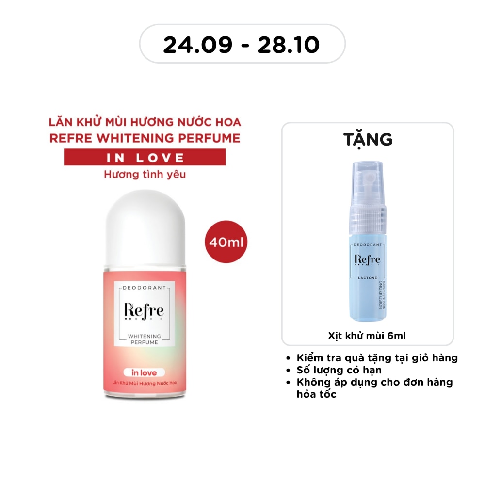 Lăn Khử Mùi Refre Whitening Perfume Nước Hoa Hương Tình Yêu In Love 40ml image