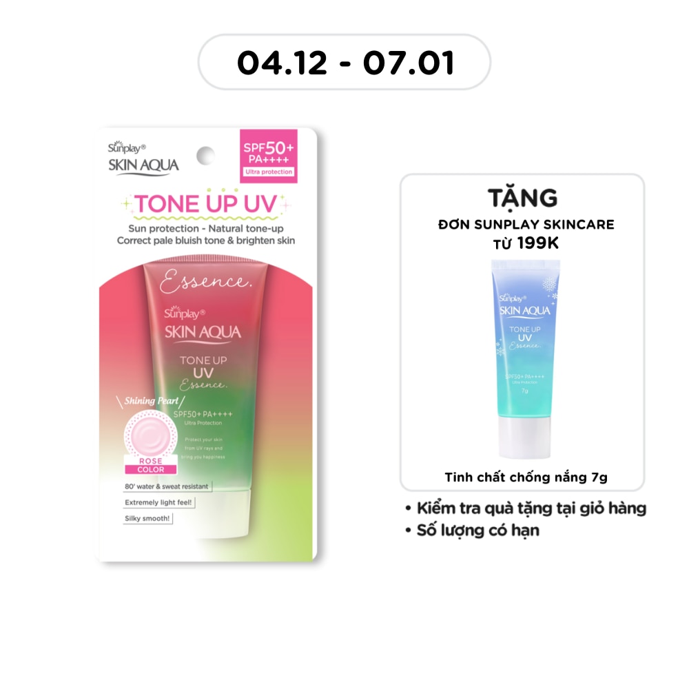 Skin Aqua Tone Up UV Essence Happiness Aura Rose Color SPF50+ PA++++ 50g