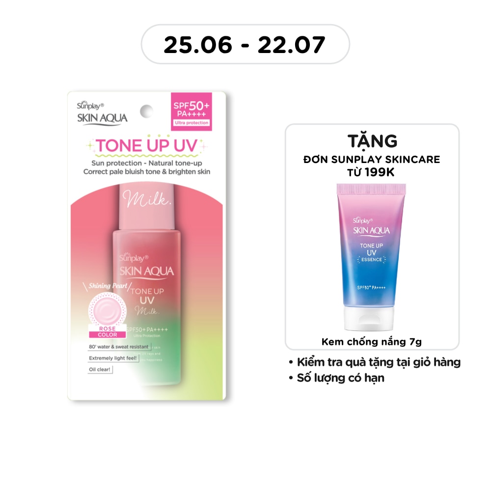 Skin Aqua Tone Up UV Milk Happiness Aura Rose Color SPF50+ PA++++ 50g