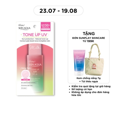 SUNPLAY - Sữa Chống Nắng Sunplay Skin Aqua Tone Up UV Milk Happiness Aura Hiệu Chỉnh Sắc Da SPF50+ PA++++ 50g image