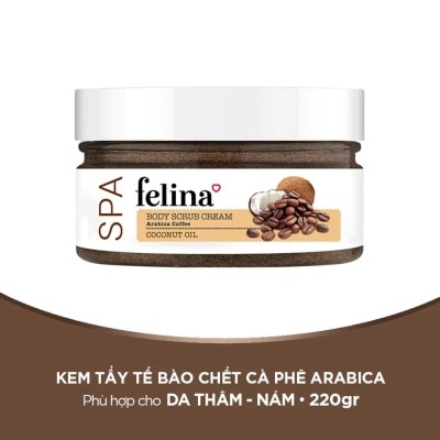 FELINA Kem Tẩy Tế Bào Da Felina Body Scrub Cream Hạt Cà Phê Và Tinh Dầu Dừa 220g