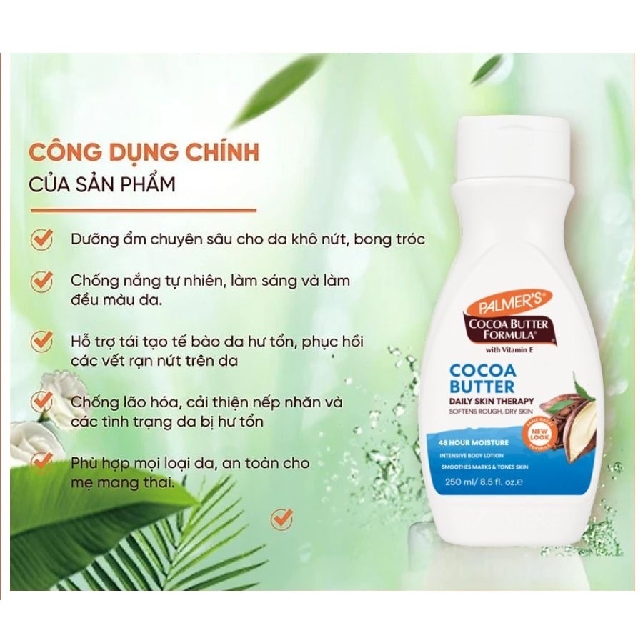 Sữa Dưỡng Thể Palmer's Softens Smoothes Rough Dry Skin Bơ Ca Cao Cho Da Khô Sần Không Nhờn Rít 250ml