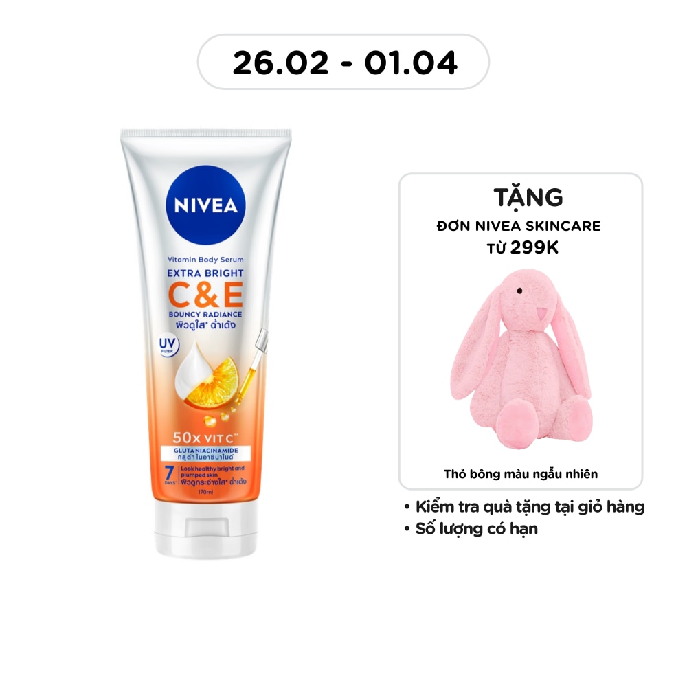 Tinh Chất Dưỡng Thể Nivea Vitamin Body Serum Extra Bright C & E 170ml