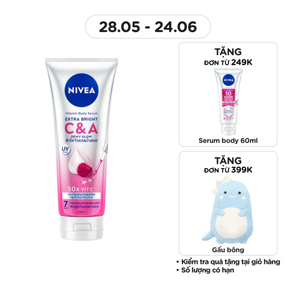 Tinh Chất Dưỡng Thể Nivea Vitamin Body Serum Extra Bright C & A 170ml