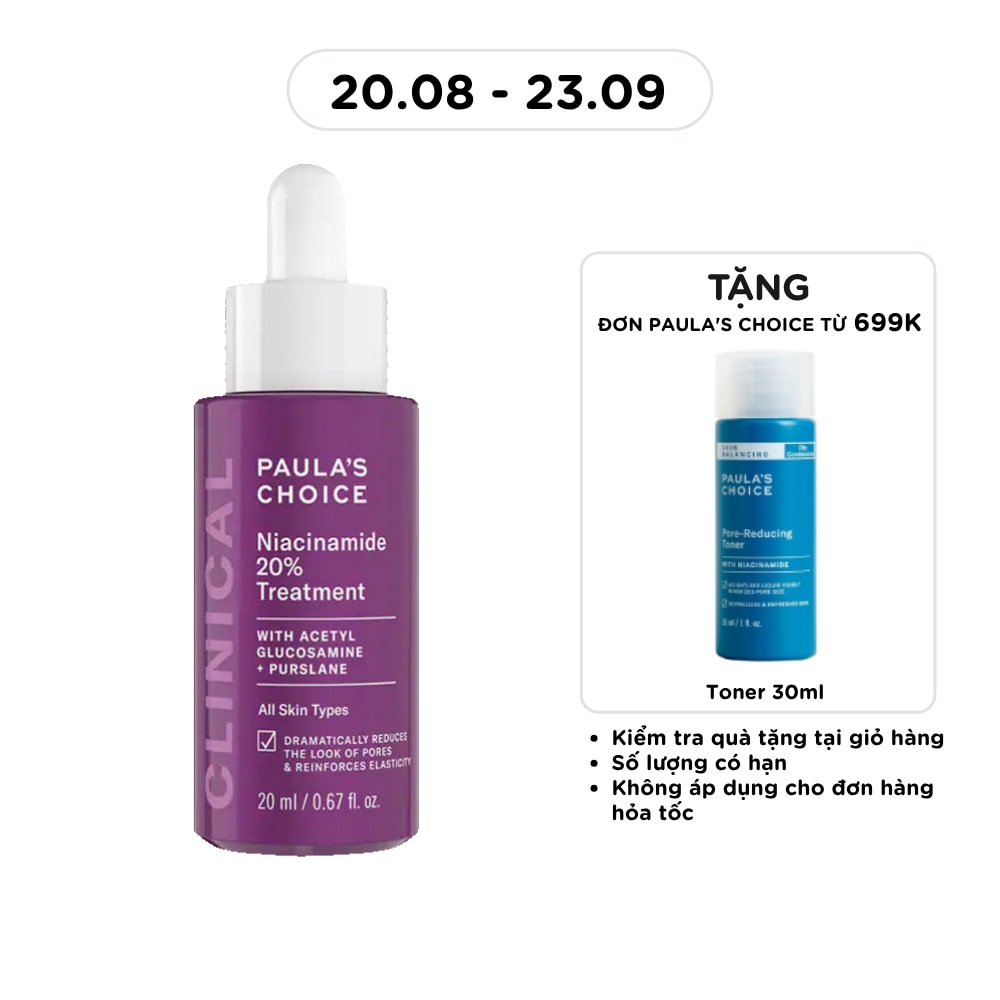 Tinh Chất Thu Nhỏ Lỗ Chân Lông Paula'S Choice Clinical Niacinamide 20% Treatment 20ml image