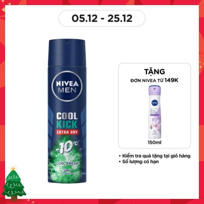 NIVEA Men Cool Kick Extra Dry Cool Fresh Spray 150ml