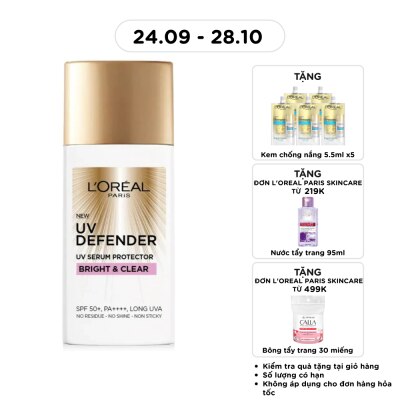 L'OREAL PARIS Kem Chống Nắng L’Oréal Paris UV Defender SPF50+ PA++++ Bright & Clear Nâng Tông Giảm Thâm 50ml image