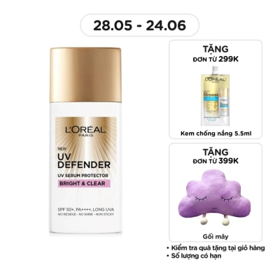 L'OREAL PARIS - UV Defender Serum Protector SPF50+ PA ++++ Bright & Clear With Niacinamide 50ml