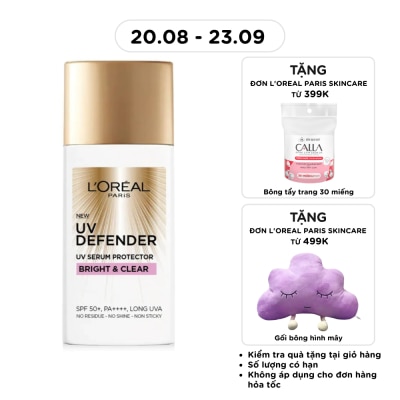 L'OREAL PARIS - Kem Chống Nắng L’Oréal Paris UV Defender SPF50+ PA++++ Bright & Clear Nâng Tông Giảm Thâm 50ml image