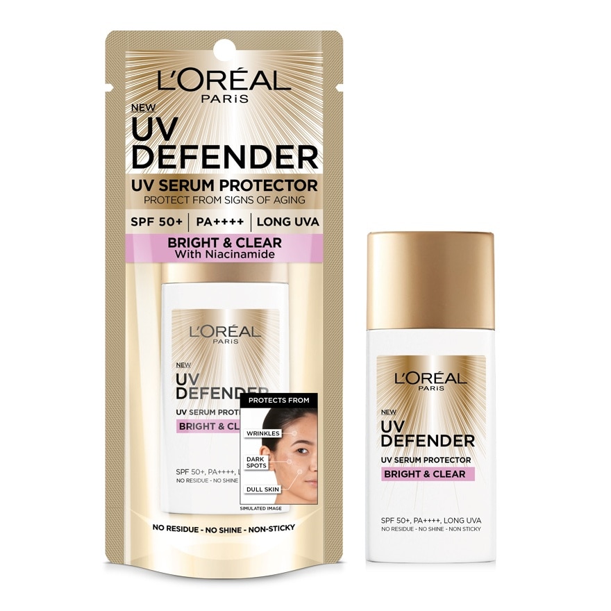Kem Chống Nắng L’Oréal Paris UV Defender SPF50+ PA++++ Bright & Clear Nâng Tông Giảm Thâm 50ml