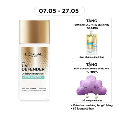 L'OREAL PARIS - Kem Chống Nắng L’Oréal Paris UV Defender SPF50+ PA++++ Matte & Fresh Kiềm Dầu Thoáng Mịn 50ml