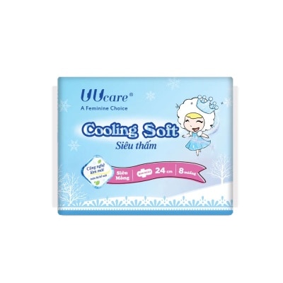 UUCARE Băng Vệ Sinh UUcare Young Girl Cooling Soft Siêu Thấm Loại Ban Ngày 24cm 8 Miếng