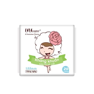 UUCARE Băng Vệ Sinh UUcare Young Girl Kháng Khuẩn Loại Hàng Ngày 15.5cm 20 Miếng