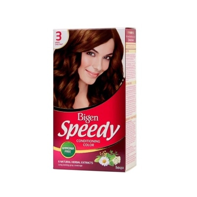 BIGEN Kem Nhuộm Tóc Phủ Bạc Bigen Speedy Conditioning Color 40g + 40g .#3 Nâu Hạt Dẻ Ánh Đỏ