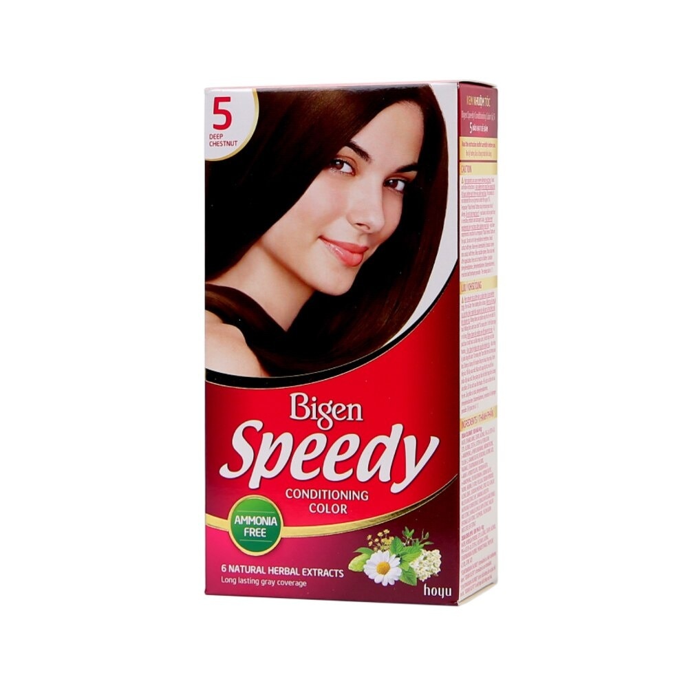 Kem Nhuộm Tóc Phủ Bạc Bigen Speedy Conditioning Color 40g + 40g .#5 Nâu Hạt Dẻ Đậm