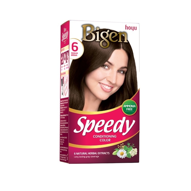 Kem Nhuộm Tóc Phủ Bạc Bigen Speedy Conditioning Color 40g + 40g .#6 Nâu Ca-ra-men
