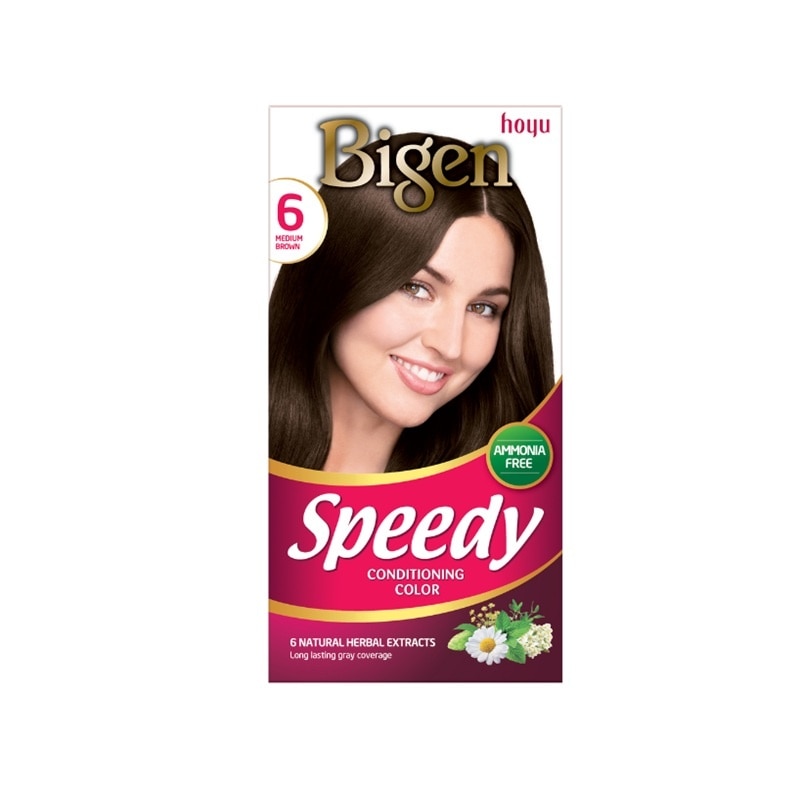 Kem Nhuộm Tóc Phủ Bạc Bigen Speedy Conditioning Color 40g + 40g .#6 Nâu Ca-ra-men