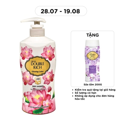 DOUBLE RICH - Sữa Tắm Double Rich Glowing Lotus Chiết Xuất Hoa Sen & Tinh Chất Gạo 550g image