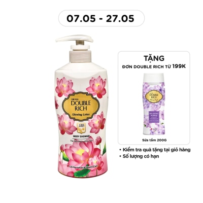 DOUBLE RICH - Sữa Tắm Double Rich Glowing Lotus Chiết Xuất Hoa Sen & Tinh Chất Gạo 550g