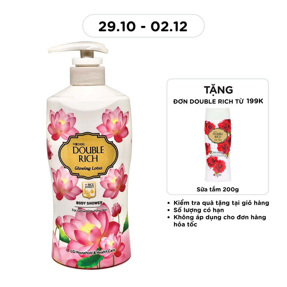 Sữa Tắm Double Rich Glowing Lotus Chiết Xuất Hoa Sen & Tinh Chất Gạo 550g image