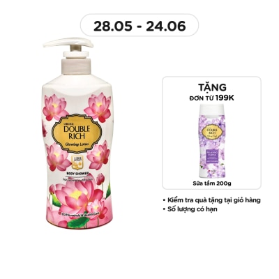 DOUBLE RICH - Sữa Tắm Double Rich Glowing Lotus Chiết Xuất Hoa Sen & Tinh Chất Gạo 550g