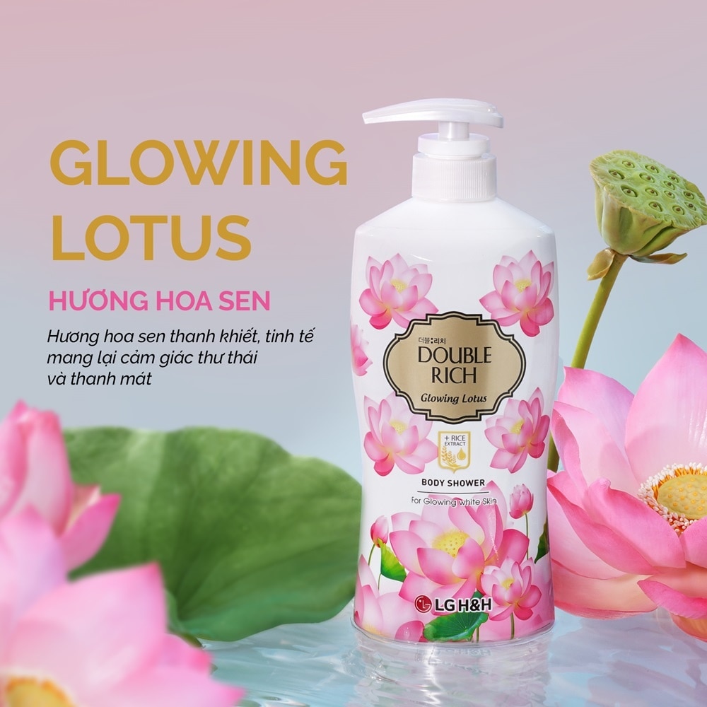 Sữa Tắm Double Rich Glowing Lotus Chiết Xuất Hoa Sen & Tinh Chất Gạo 800g