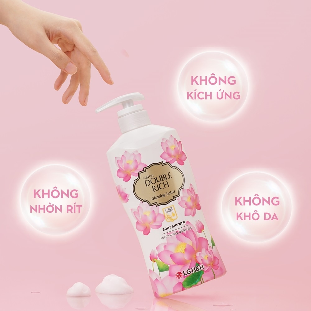 Sữa Tắm Double Rich Glowing Lotus Chiết Xuất Hoa Sen & Tinh Chất Gạo 800g