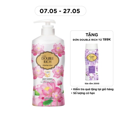DOUBLE RICH - Sữa Tắm Double Rich Glowing Lotus Chiết Xuất Hoa Sen & Tinh Chất Gạo 800g