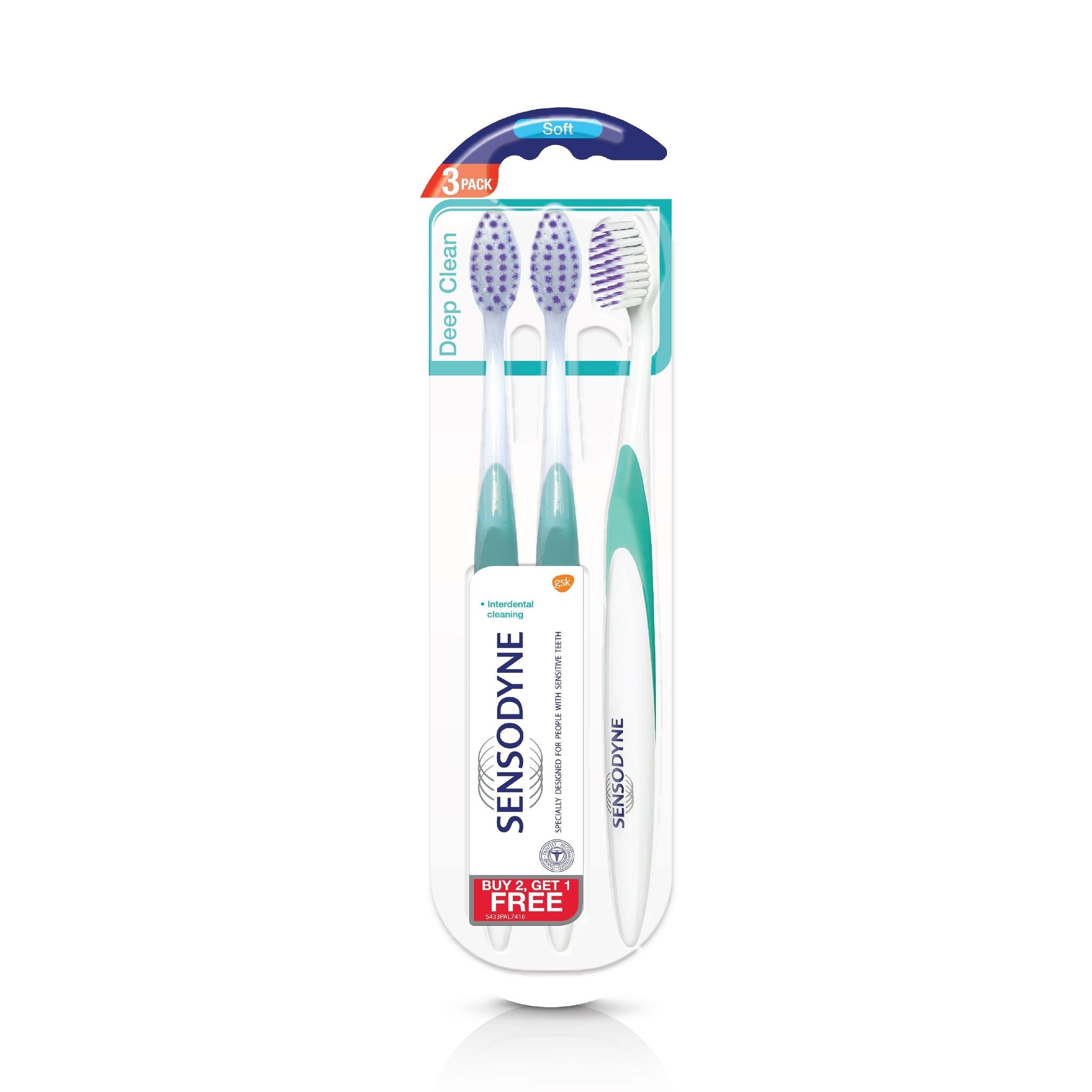Deep Clean Soft Toothbrush For Sensitive Teeth 3 Pieces
