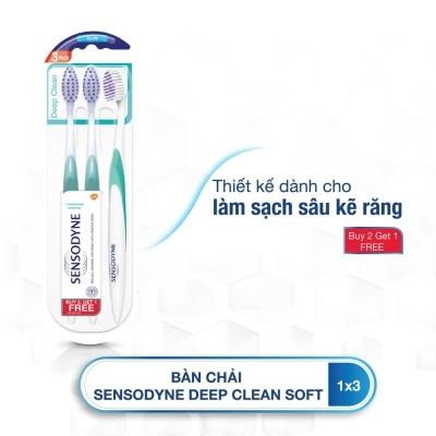 SENSODYNE Bàn Chải Đánh Răng Sensodyne Deep Clean Lông Mềm Dành Cho Răng Nhạy Cảm 3 Cây