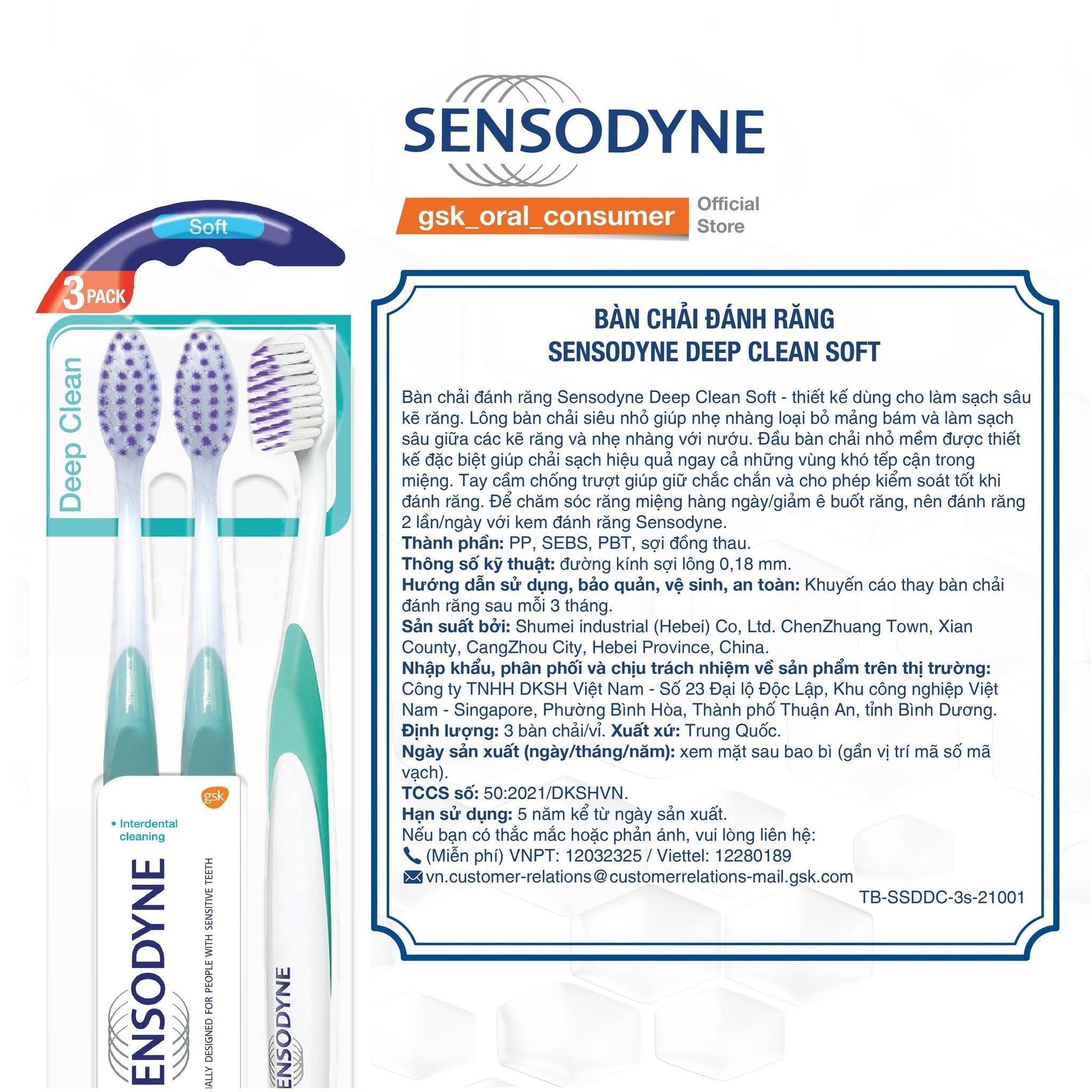 Deep Clean Soft Toothbrush For Sensitive Teeth 3 Pieces