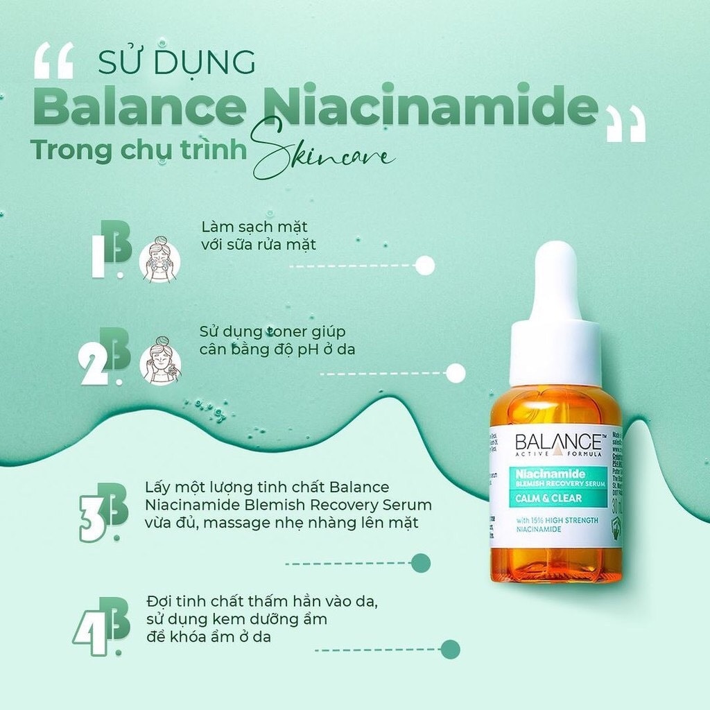 Serum Balance Active Formula Niacinamide 15% Blemish Recovery Ngừa Mụn Mờ Thâm 30ml