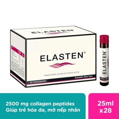 ELASTEN Thực Phẩm Bảo Vệ Sức Khỏe Elasten Collagen Giúp Đẹp Da 25ml x 28 Ống