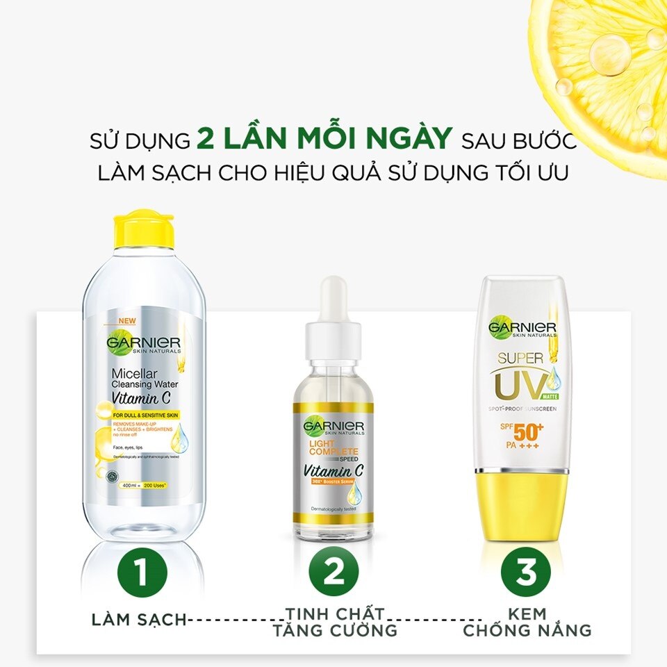 Tinh Chất Garnier Light Complete Speed Vitamin C Booster Serum Sáng Da & Mờ Thâm 30ml