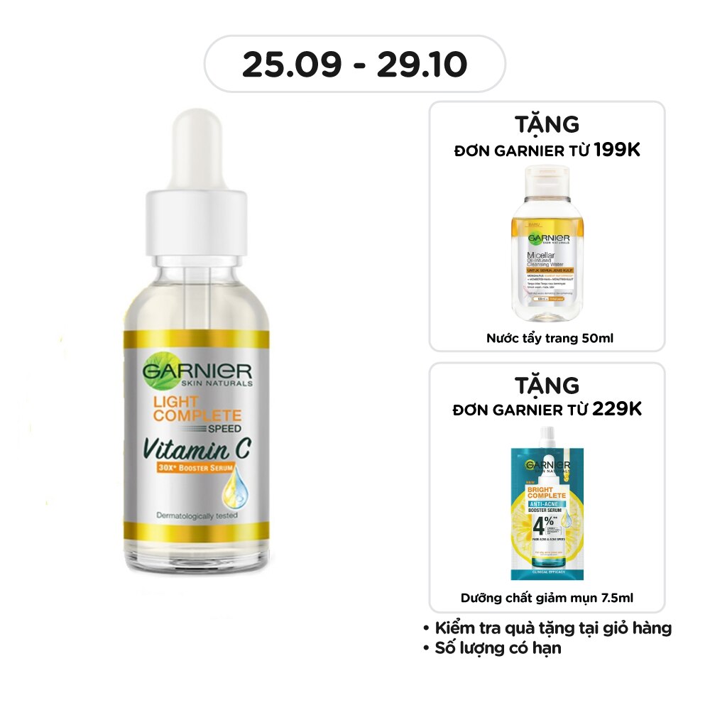Tinh Chất Garnier Light Complete Speed Vitamin C Booster Serum Sáng Da & Mờ Thâm 30ml