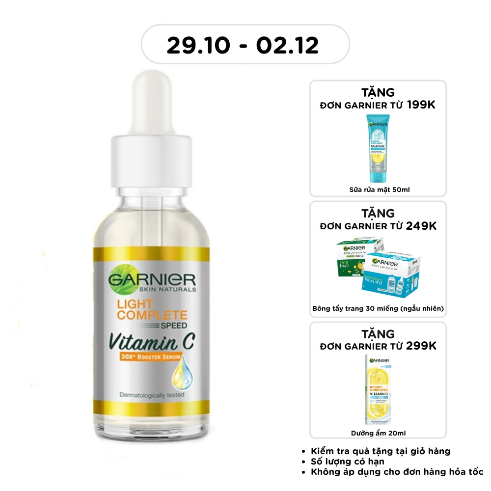 Tinh Chất Garnier Light Complete Speed Vitamin C Booster Serum Sáng Da & Mờ Thâm 30ml image