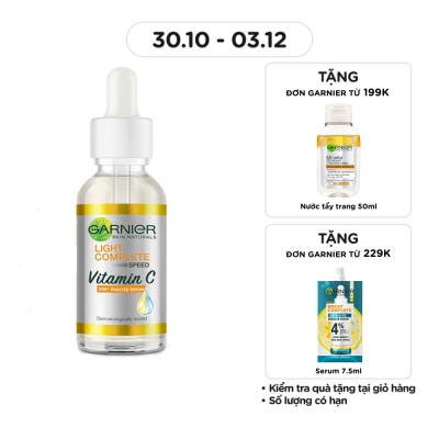 GARNIER Tinh Chất Garnier Light Complete Speed Vitamin C Booster Serum Sáng Da & Mờ Thâm 30ml