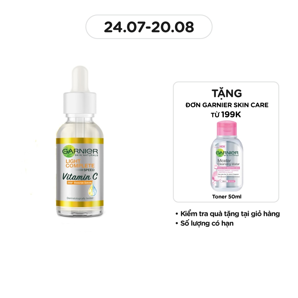 Tinh Chất Garnier Light Complete Speed Vitamin C Booster Serum Sáng Da & Mờ Thâm 30ml