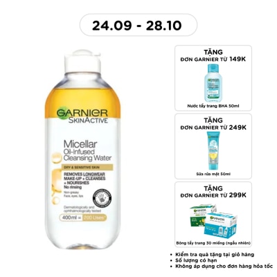 GARNIER Nước Làm Sạch & Tẩy Trang Garnier Micellar Oil Infused Cleansing Water 400ml image