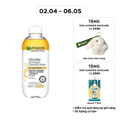 GARNIER - Nước Làm Sạch & Tẩy Trang Garnier Micellar Oil-Infused Cleansing Water 400ml