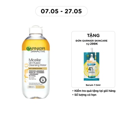 GARNIER - Nước Làm Sạch & Tẩy Trang Garnier Micellar Oil-Infused Cleansing Water 400ml