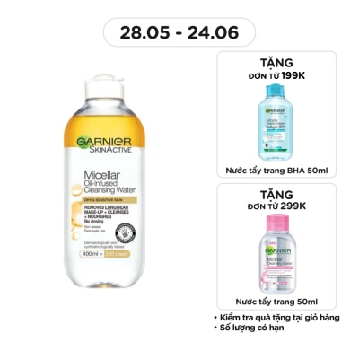 GARNIER - Nước Làm Sạch & Tẩy Trang Garnier Micellar Oil-Infused Cleansing Water 400ml