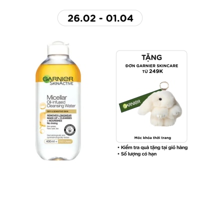 GARNIER Nước Làm Sạch & Tẩy Trang Garnier Micellar Oil-Infused Cleansing Water 400ml
