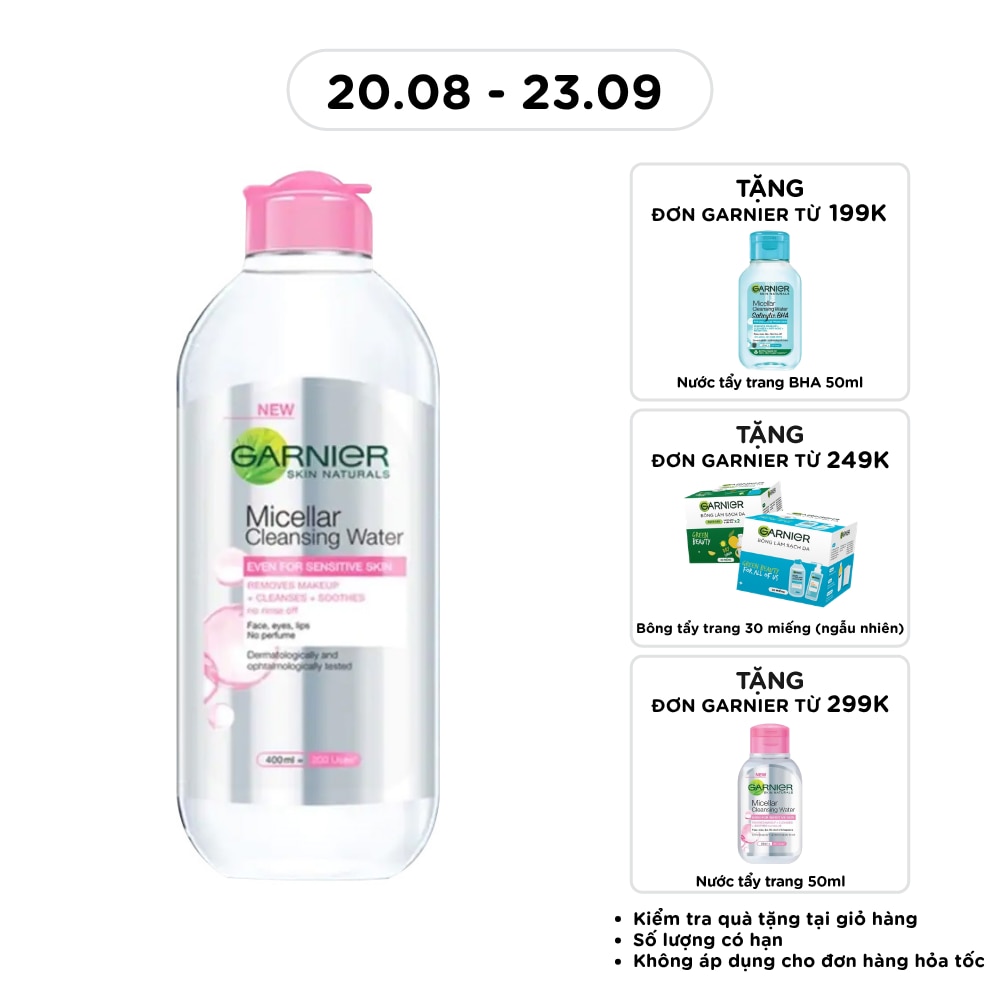 Nước Làm Sạch & Tẩy Trang Garnier Micellar Cleansing Water Cho Da Nhạy Cảm 400ml image